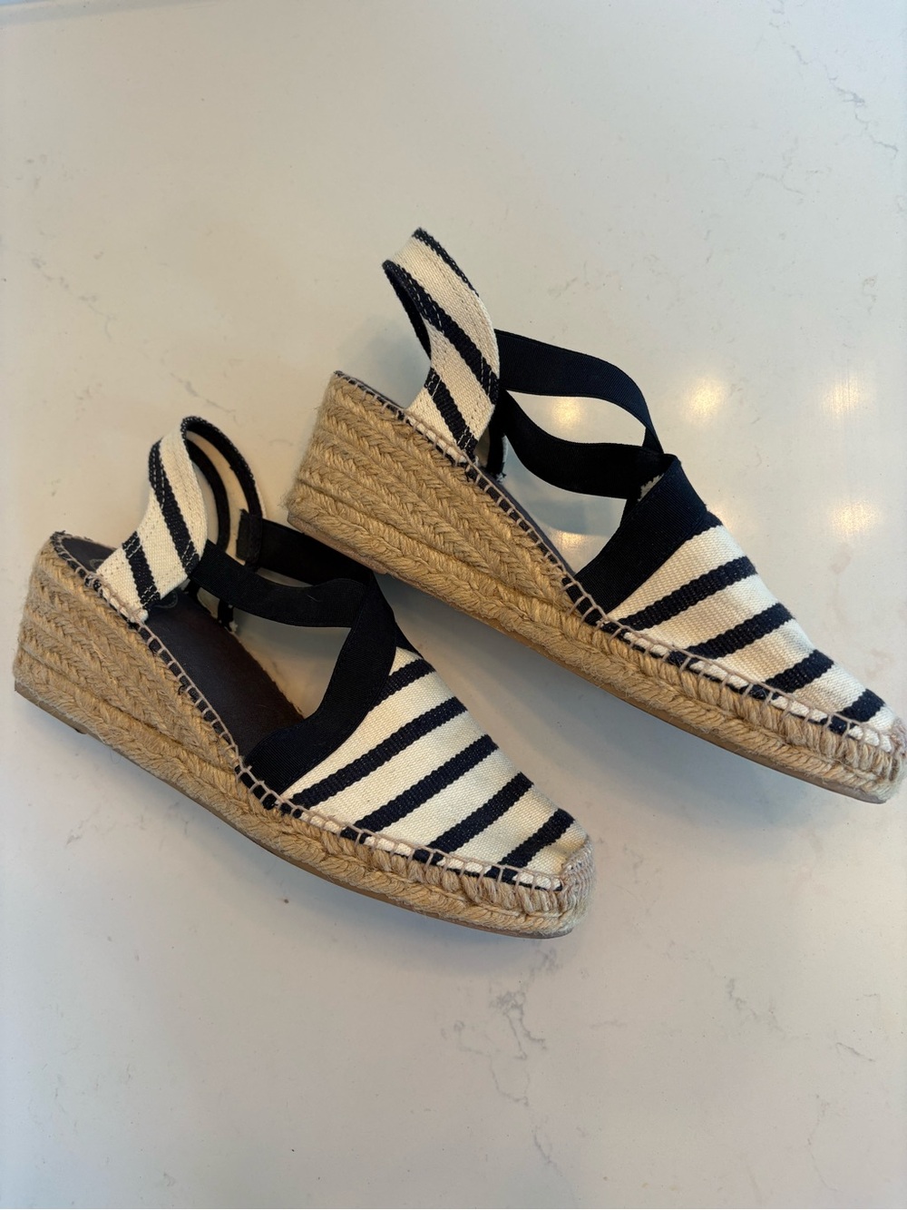 Toni Pons Navy Stripe Espadrille Wedges | EU 39 (US 8.5–9)
